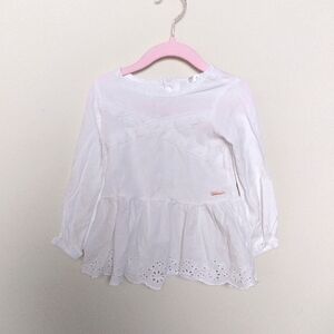 Tahari Girl White Eyelet Lace Long Sleeve Dress Size 3T